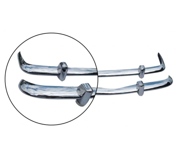 Polished stainless steel bumpers with bumper guards (Per Pair) Karmann Ghia 8.1955 until 7.1967